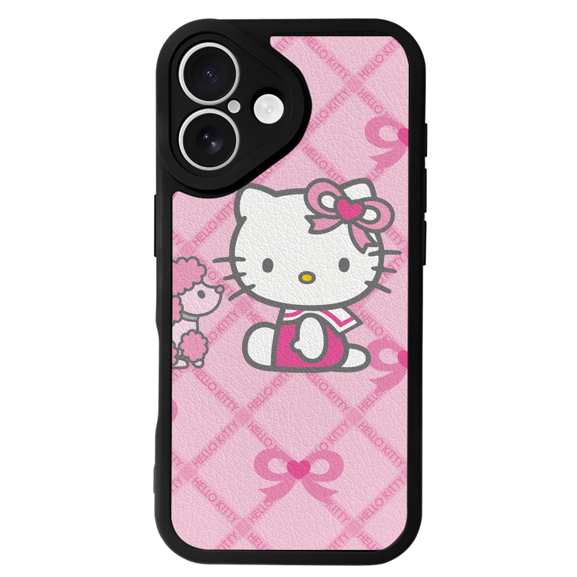 （画像用） Hello Kitty ハローキティ 【iPhone 16シリーズ対応】シリコンスマホケース（レザー調） 材質：シリコン